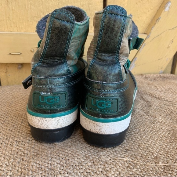 Ugg MARAIS Gray Green Plaid Waterproof Snow Boots - Picture 5 of 8